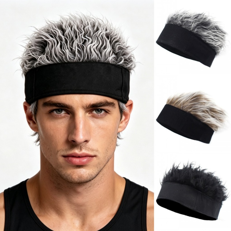 Outdoor Sport Hat - 남녀공용 합성 가발 스파이크 헤어 비니